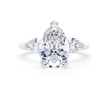 Goldsmiths 18ct White Gold 4.00cttw Pear Cut Lab Grown Diamond 3 Stone Engagement Ring - Ring Size G