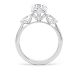Goldsmiths 18ct White Gold 4.00cttw Pear Cut Lab Grown Diamond 3 Stone Engagement Ring - Ring Size G