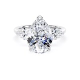 Goldsmiths 18ct White Gold 5.20cttw Pear Cut Lab Grown Diamond 3 Stone Engagement Ring - Ring Size G