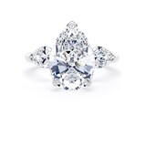 Goldsmiths 18ct White Gold 5.20cttw Pear Cut Lab Grown Diamond 3 Stone Engagement Ring - Ring Size G