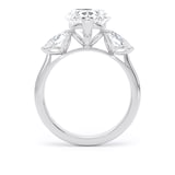 Goldsmiths 18ct White Gold 5.20cttw Pear Cut Lab Grown Diamond 3 Stone Engagement Ring - Ring Size G