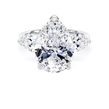 Goldsmiths 18ct White Gold 6.60cttw Pear Cut Lab Grown Diamond 3 Stone Engagement Ring - Ring Size O.5
