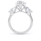 Goldsmiths 18ct White Gold 6.60cttw Pear Cut Lab Grown Diamond 3 Stone Engagement Ring - Ring Size O.5