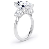Goldsmiths 18ct White Gold 6.60cttw Pear Cut Lab Grown Diamond 3 Stone Engagement Ring - Ring Size O.5
