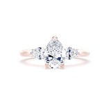 Goldsmiths 18ct Rose Gold 2.00cttw Pear Cut Lab Grown Diamond 3 Stone Engagement Ring - Ring Size M.5