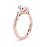 Goldsmiths 18ct Rose Gold 2.00cttw Pear Cut Lab Grown Diamond 3 Stone Engagement Ring - Ring Size M.5