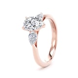 Goldsmiths 18ct Rose Gold 2.00cttw Pear Cut Lab Grown Diamond 3 Stone Engagement Ring - Ring Size M.5