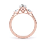 Goldsmiths 18ct Rose Gold 2.60cttw Pear Cut Lab Grown Diamond 3 Stone Engagement Ring - Ring Size J.5