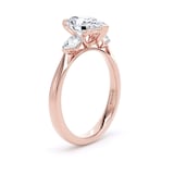 Goldsmiths 18ct Rose Gold 2.60cttw Pear Cut Lab Grown Diamond 3 Stone Engagement Ring - Ring Size J.5