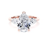 Goldsmiths 18ct Rose Gold 4.00cttw Pear Cut Lab Grown Diamond 3 Stone Engagement Ring - Ring Size G.5