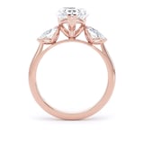 Goldsmiths 18ct Rose Gold 4.00cttw Pear Cut Lab Grown Diamond 3 Stone Engagement Ring - Ring Size G.5