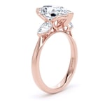 Goldsmiths 18ct Rose Gold 4.00cttw Pear Cut Lab Grown Diamond 3 Stone Engagement Ring - Ring Size G.5
