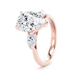 Goldsmiths 18ct Rose Gold 4.00cttw Pear Cut Lab Grown Diamond 3 Stone Engagement Ring - Ring Size G.5