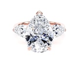 Goldsmiths 18ct Rose Gold 6.60cttw Pear Cut Lab Grown Diamond 3 Stone Engagement Ring - Ring Size L.5