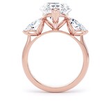 Goldsmiths 18ct Rose Gold 6.60cttw Pear Cut Lab Grown Diamond 3 Stone Engagement Ring - Ring Size L.5