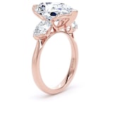 Goldsmiths 18ct Rose Gold 6.60cttw Pear Cut Lab Grown Diamond 3 Stone Engagement Ring - Ring Size L.5
