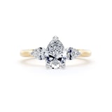 Goldsmiths 18ct Yellow Gold and Platinum 2.00cttw Pear Cut Lab Grown Diamond 3 Stone Engagement Ring - Ring Size R