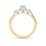 Goldsmiths 18ct Yellow Gold and Platinum 2.00cttw Pear Cut Lab Grown Diamond 3 Stone Engagement Ring - Ring Size R