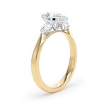 Goldsmiths 18ct Yellow Gold and Platinum 2.00cttw Pear Cut Lab Grown Diamond 3 Stone Engagement Ring - Ring Size R