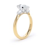 Goldsmiths 18ct Yellow Gold and Platinum 2.60cttw Pear Cut Lab Grown Diamond 3 Stone Engagement Ring - Ring Size L.5
