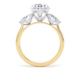 Goldsmiths 18ct Yellow Gold and Platinum 5.20cttw Pear Cut Lab Grown Diamond 3 Stone Engagement Ring - Ring Size G