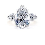 Goldsmiths 18ct Yellow Gold and Platinum 6.60cttw Pear Cut Lab Grown Diamond 3 Stone Engagement Ring - Ring Size J.5