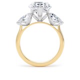 Goldsmiths 18ct Yellow Gold and Platinum 6.60cttw Pear Cut Lab Grown Diamond 3 Stone Engagement Ring - Ring Size J.5
