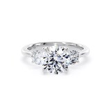Goldsmiths Platinum 2.60cttw Round Brilliant Cut Lab Grown Diamond 3 Stone Engagement Ring - Ring Size F