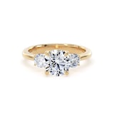 Goldsmiths 18ct Yellow Gold 2.00cttw Round Brilliant Cut Lab Grown Diamond 3 Stone Engagement Ring - Ring Size G
