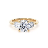Goldsmiths 18ct Yellow Gold 2.60cttw Round Brilliant Cut Lab Grown Diamond 3 Stone Engagement Ring - Ring Size S.5