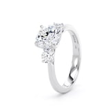 Goldsmiths 18ct White Gold 2.00cttw Round Brilliant Cut Lab Grown Diamond 3 Stone Engagement Ring - Ring Size I