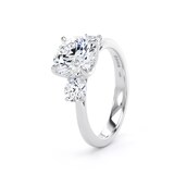 Goldsmiths 18ct White Gold 2.60cttw Round Brilliant Cut Lab Grown Diamond 3 Stone Engagement Ring - Ring Size I