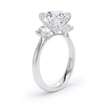 Goldsmiths 18ct White Gold 4.00cttw Round Brilliant Cut Lab Grown Diamond 3 Stone Engagement Ring - Ring Size Q