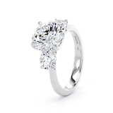 Goldsmiths 18ct White Gold 4.00cttw Round Brilliant Cut Lab Grown Diamond 3 Stone Engagement Ring - Ring Size Q