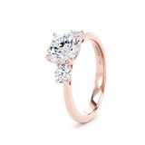 Goldsmiths 18ct Rose Gold 2.00cttw Round Brilliant Cut Lab Grown Diamond 3 Stone Engagement Ring - Ring Size H