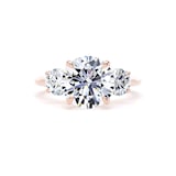 Goldsmiths 18ct Rose Gold 4.00cttw Round Brilliant Cut Lab Grown Diamond 3 Stone Engagement Ring - Ring Size P