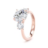 Goldsmiths 18ct Rose Gold 4.00cttw Round Brilliant Cut Lab Grown Diamond 3 Stone Engagement Ring - Ring Size P