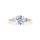 Goldsmiths 18ct Yellow Gold and Platinum 2.00cttw Round Brilliant Cut Lab Grown Diamond 3 Stone Engagement Ring - Ring Size I