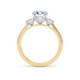 Goldsmiths 18ct Yellow Gold and Platinum 2.00cttw Round Brilliant Cut Lab Grown Diamond 3 Stone Engagement Ring - Ring Size I