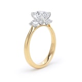 Goldsmiths 18ct Yellow Gold and Platinum 2.00cttw Round Brilliant Cut Lab Grown Diamond 3 Stone Engagement Ring - Ring Size I