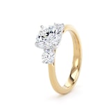 Goldsmiths 18ct Yellow Gold and Platinum 2.00cttw Round Brilliant Cut Lab Grown Diamond 3 Stone Engagement Ring - Ring Size I