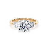 Goldsmiths 18ct Yellow Gold and Platinum 2.60cttw Round Brilliant Cut Lab Grown Diamond 3 Stone Engagement Ring - Ring Size I