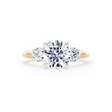 Goldsmiths 18ct Yellow Gold and Platinum 2.60cttw Round Brilliant Cut Lab Grown Diamond 3 Stone Engagement Ring - Ring Size I