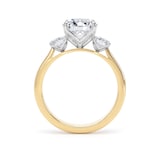 Goldsmiths 18ct Yellow Gold and Platinum 2.60cttw Round Brilliant Cut Lab Grown Diamond 3 Stone Engagement Ring - Ring Size I