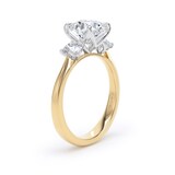 Goldsmiths 18ct Yellow Gold and Platinum 2.60cttw Round Brilliant Cut Lab Grown Diamond 3 Stone Engagement Ring - Ring Size I