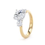 Goldsmiths 18ct Yellow Gold and Platinum 2.60cttw Round Brilliant Cut Lab Grown Diamond 3 Stone Engagement Ring - Ring Size I