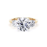 Goldsmiths 18ct Yellow Gold and Platinum 4.00cttw Round Brilliant Cut Lab Grown Diamond 3 Stone Engagement Ring - Ring Size N
