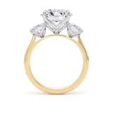 Goldsmiths 18ct Yellow Gold and Platinum 5.20cttw Round Brilliant Cut Lab Grown Diamond 3 Stone Engagement Ring - Ring Size I