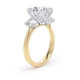 Goldsmiths 18ct Yellow Gold and Platinum 5.20cttw Round Brilliant Cut Lab Grown Diamond 3 Stone Engagement Ring - Ring Size I