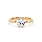 Goldsmiths 18ct Yellow Gold 1.00cttw Oval Cut Lab Grown Diamond Solitaire Engagement Ring